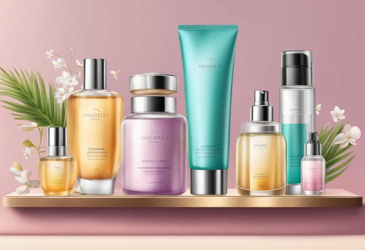 What is Fragrance in Skin Care? A Guide to Synthetic and Natural Scents 7 A table displaying various fragrance and skin care products, with colorful packaging and enticing scents