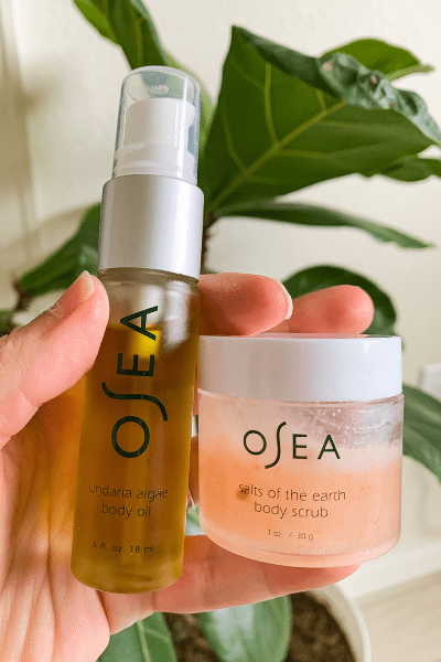 body oil and body scrub