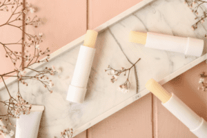 chapstick flatlay