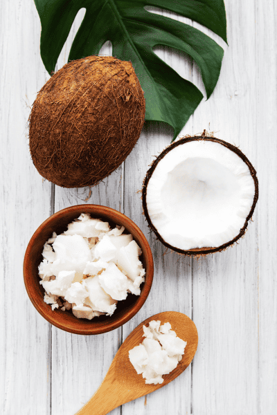 coconut oil flatlay